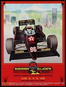 Original 1986 Poster BUDWEISER G.I JOE'S 200 CART PPG INDY CAR SCCA Havoline - Bild 1 von 1