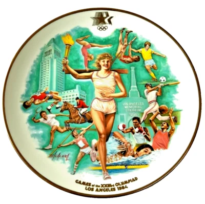 Juego Olímpico de Los Ángeles 1984 placa de coleccionista XX111 # 3048 ESCALERA PRODUCTS 1983 Foto 1 de 3