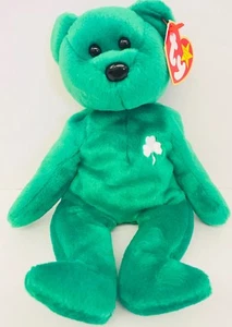 St Patricks Day Bear Stuffed Plush Green Beanie Baby Erin Luck St Pats Present - Picture 1 of 4