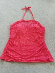 Island Escape Rincon Tankini Top Hi Neck Sz 22W Coral Must Have READ - Picture 1 of 6