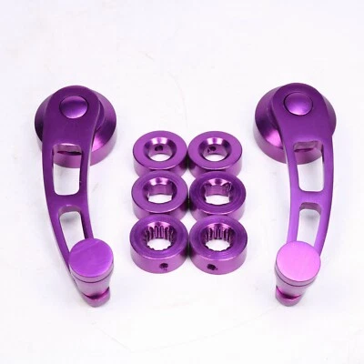 Universal Purple Car Window Winder Glass Crank Handle Aluminum Knobs Metal 2pcs Foto 1 de 4