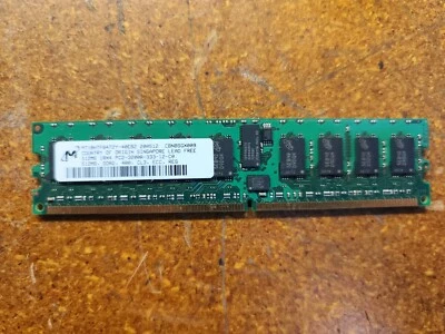 Micron 512MB PC2-3200 DDR2 SDRAM DIMM  MT1BHTF6472Y-40EB2 ECC REG - Image 1 of 2