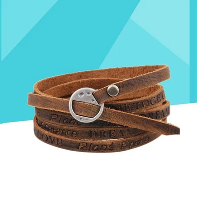 Lederarmband Wickel Vintage Armband Manschette für Kinder Jungen Männer Frauen - Bild 1 von 4