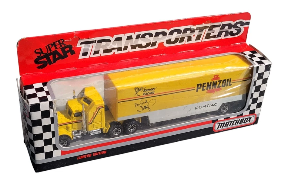 老式 1991 年火柴盒运输车 Pennzoil 拖拉机拖车 - 1: 87 压铸完好无损! — 第 1/4 张图片