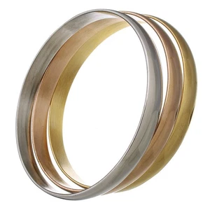 Stainless Steel Modern Women Bangle Set 3pcs Bracelet Gold, Rose Gold, Silver - Picture 1 of 5