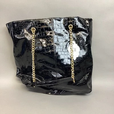 复古 Yoki 人造鳄鱼皮黑色钱包 - 全新带标签 — 第 1/4 张图片