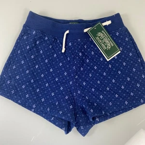 Polo Country Ralph Lauren Girl's Blue Geometric Quilted Shorts Size 6 NWT Pocket - Picture 1 of 7
