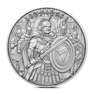 Ronda de plata Legendary Warriors: Leonidas (BU) de 1 oz - Imagen 1 de 2