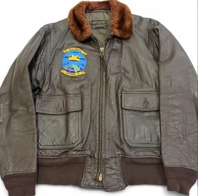 True Vintage Authentic 1964 USN G-1 Leather Bomber Jacket Star Sportswear - Image 1 of 4