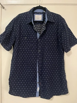 Weatherproof Short Sleeve Woven Shirt Comfort Stretch Mens Large Blue - Image 1 of 4