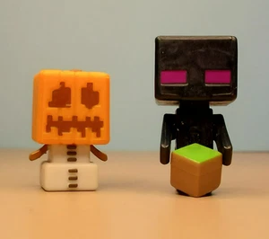 Minecraft 1" Mini-Figure LOT ~ Grass Series 1 / SNOW GOLEM / ENDERMAN - Picture 1 of 5