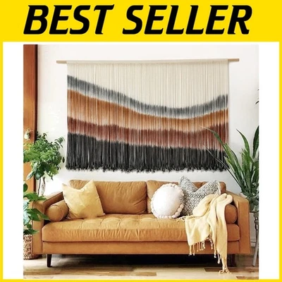 Colgante de pared grande de macramé artesanal - tapiz bohemio tie-dye 57" W x 35" L Foto 1 de 4
