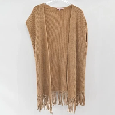 Poncho Suéter Tejido Calypso St Barth Talla XS Lana Alpaca Pelo de Conejo Boho Flecos Foto 1 de 4