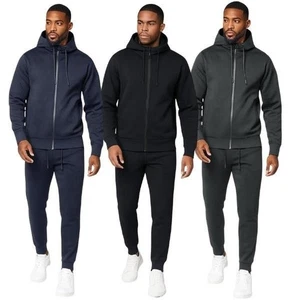 Kruze Mens Scuba Tracksuit Full Zip Hoodie Stretch Elasticated Pants Set - Picture 1 of 13