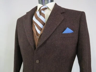 Casaco esportivo Harrods shop tecido à mão peso pesado Harris tweed erva daninha 44 R vintage - Imagem 1 de 4