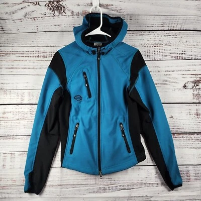 Chaqueta Harley-Davidson Miss Enthusiast XS Azul Negro Soft Shell Sudadera con Capucha Motocicleta Foto 1 de 4