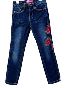 Pink Latte Kids Girls Blue Jeans Floral Size 6  - Picture 1 of 9