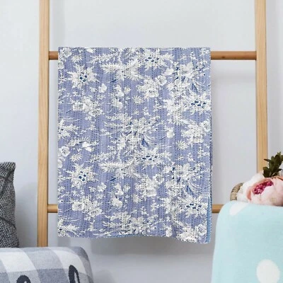 Colcha Kantha com estampa floral indiana joga colcha de algodão Kantha cobertor colcha - Imagem 1 de 4