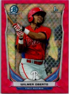 2014 Bowman Chrome #BCP99 Wilmer Oberto Pink Wave Refractors #/65 #/150 - Picture 1 of 2