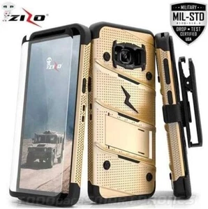 Zizo Bolt Bundle for Galaxy S8 Plus Holster Case with Glass Protector - Gold - Picture 1 of 4