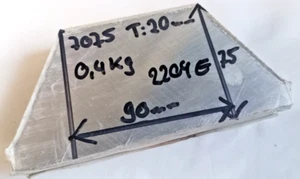 Resto de aluminio 90 x 75 x 20 mm EN AW 7075 plano fresado - 2204E - Imagen 1 de 2