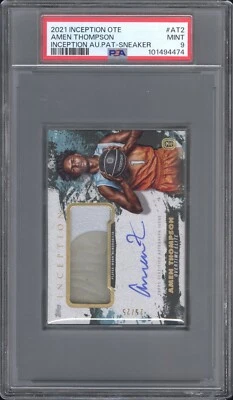 AMEN THOMPSON /25 SNEAKER 2021 Topps Inception RPA Shoe PSA 9 - Image 1 of 2