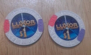 (Lot of 2) LUXOR $1 Casino Chip Las Vegas Nevada Retired Obsolete  - Picture 1 of 2