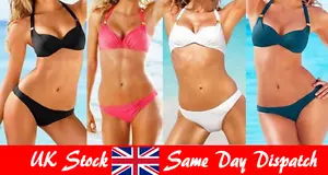 Mujeres Damas Conjunto de Bikini Sujetador Acolchado Push-Up Traje de Baño Playa Traje de Baño Traje de Baño - Imagen 1 de 6