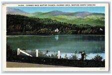 Lake Lure North Carolina NC Postcard Chimney Rock Baptist Church Scene c1940's