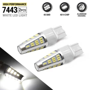 Bombillas de parada trasera de freno inverso 7443/7440 LED de alta potencia 50 W 6000 K blancas - Imagen 1 de 6