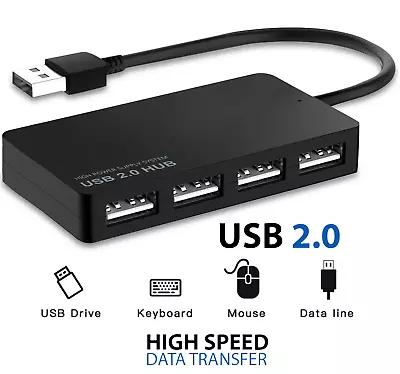 4 Port USB HUB 2.0 Multi Splitter Expansion Desktop PC Laptop Adapter High Speed - Image 1 of 3