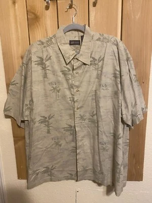 Camisa de manga corta descolorida Glory para hombre color tostado con palmeras 2XL NUEVA SIN ETIQUETAS Foto 1 de 3