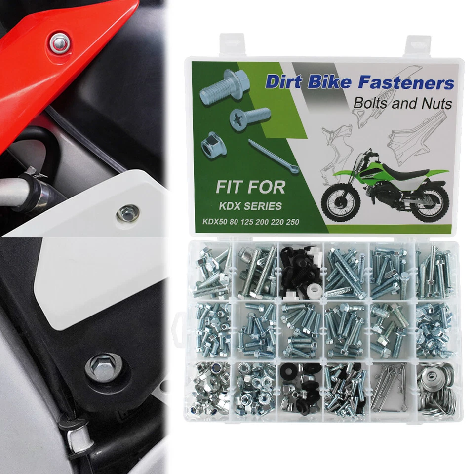 Kit completo de pernos de carenado aptos para Kawasaki KDX50 2003-2006 KDX80 1979-2000 Foto 1 de 4