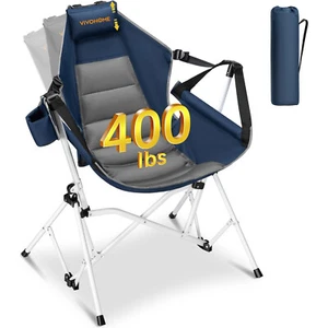 Portable Camping Chair Hammock Chair 400lbs Swing Chair Adjustable Back Support - Picture 1 of 8