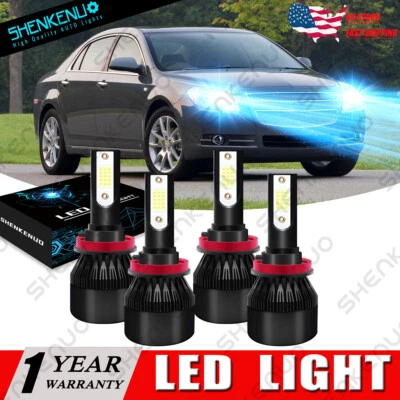 For Chevy Malibu LTZ 08-2012 8000K H9 H11 COB High-Low Beam LED Headlight Bulbs - Image 1 of 4