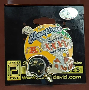 2000 Baltimore Ravens AFC Championship NFL Football Lapel Hat Pin - Peter David - Picture 1 of 3