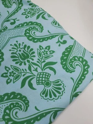 Jennifer Paganelli Fabric Circa Damask Blue Green Sew Quilt OOP Craft ONE YARD  - Image 1 of 2