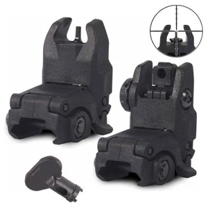 Gen 2 Front & Rear Back Up Sight Set Folding Flip Up Sight Polymer For Picatinny - Picture 1 of 6