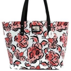 Giani Bernini Floral Sea Coral Large Tote Bag And Matching Shoulder Purse Rare - Picture 1 of 11