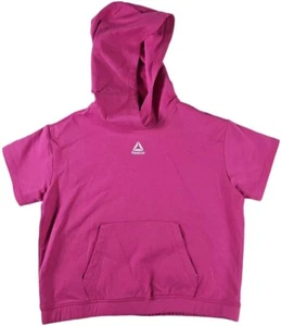 Reebok Teens Ladies Rasberry Rose Short Sleeve Pullover Hoodie Top Size XXL (18) - Picture 1 of 5