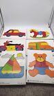 Lot Of 6 Vintage 1988 Judy Instructo Wooden Puzzles  Complete Car Boat Teddy