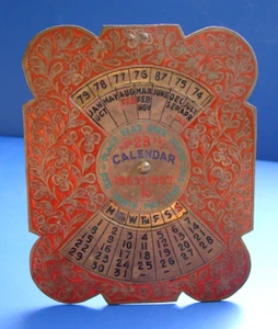 VTG Brass 28 year Calendar 1960-1987 Desktop India Nice Condition - Picture 1 of 14