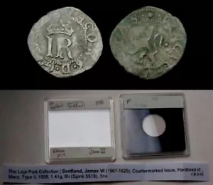 W762: 1588 (Nov) James VI Hammered Billon Silver Hardhead or Twopence, S.5518 - Bild 1 von 1