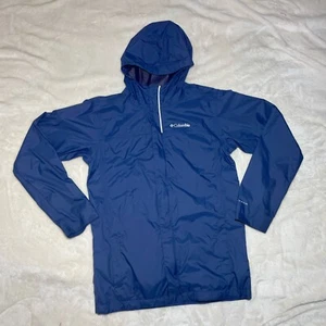 Columbia Rain Wind Jacket Boy's Omni-Tech Blue Size Large 14/16 - Picture 1 of 7