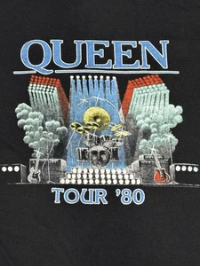 Queen 1980 The Game World Tour Konzert T-Shirt Herren Größe Large schwarz - Bild 1 von 6