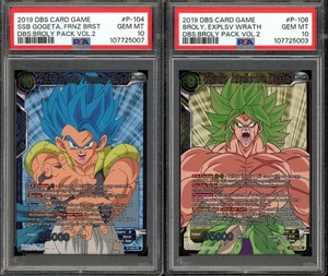 Broly Explosive Wrath & SSB Gogeta Frenzied Burst Dragon Ball Super Card PSA 10 - Imagen 1 de 5