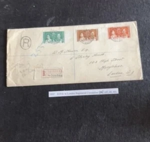 Trinidad and Tobago 1937 cover coronation issue GPO to London, May 21, 1937 - Picture 1 of 3