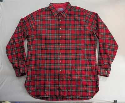Camisa De Colección Años 70 Pendleton Roja Cuadros Royal Stewart Tartán Lana Abotonada 3XLT EE. UU. Foto 1 de 4