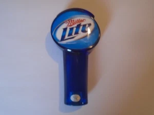 Miller Lite Beer Tap Handle Pilsner Brewery Lucite Acrylic blue 5'' - Picture 1 of 4