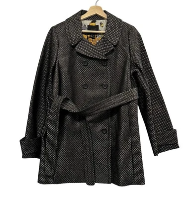 J. Jaqueta Crew Collection feminina tamanho cinza blazer rayón cinto mistura de seda - Imagem 1 de 4